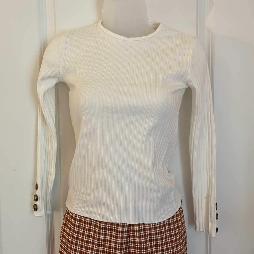 Zara ribbed shirt, button sleeves